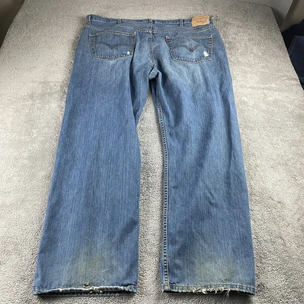 Levis 559 Relaxed Straight Jeans Mens 46x32‎ Blue Medium Wash High Rise